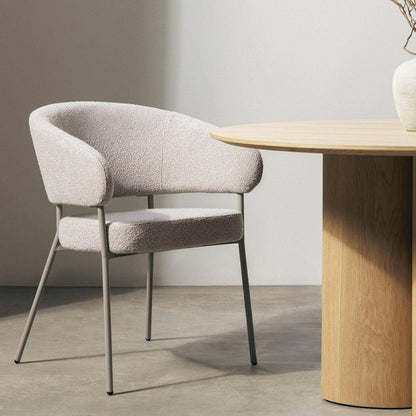 Sedia rivestita MALUA beige bouclé