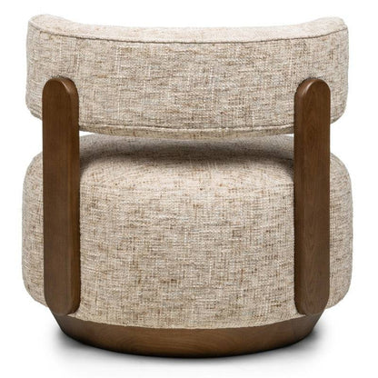 Loungesessel MARABELL, Beige-Grau/Nussbaum