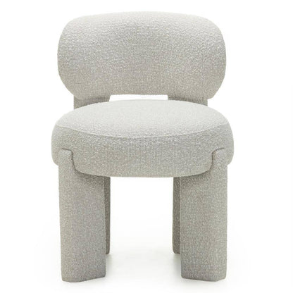 Sedia imbottita SAMMA, beige e grigio, bouclé