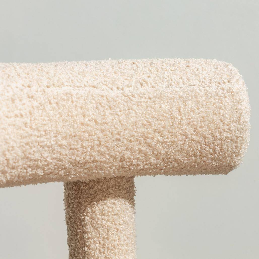 Sedia da Pranzo PERER II, Beige Bouclé