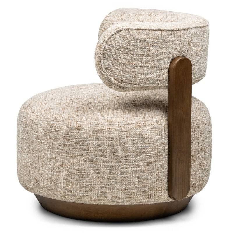 Loungesessel MARABELL, Beige-Grau/Nussbaum