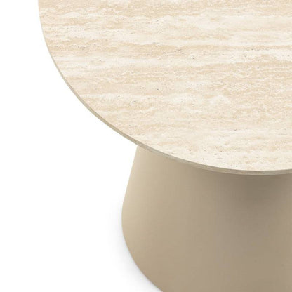 Tavolino da Caffè OREZ, Rotondo 45 cm, Beige