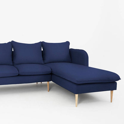 Divano ad angolo POSH P WOOD - Ink, legno naturale