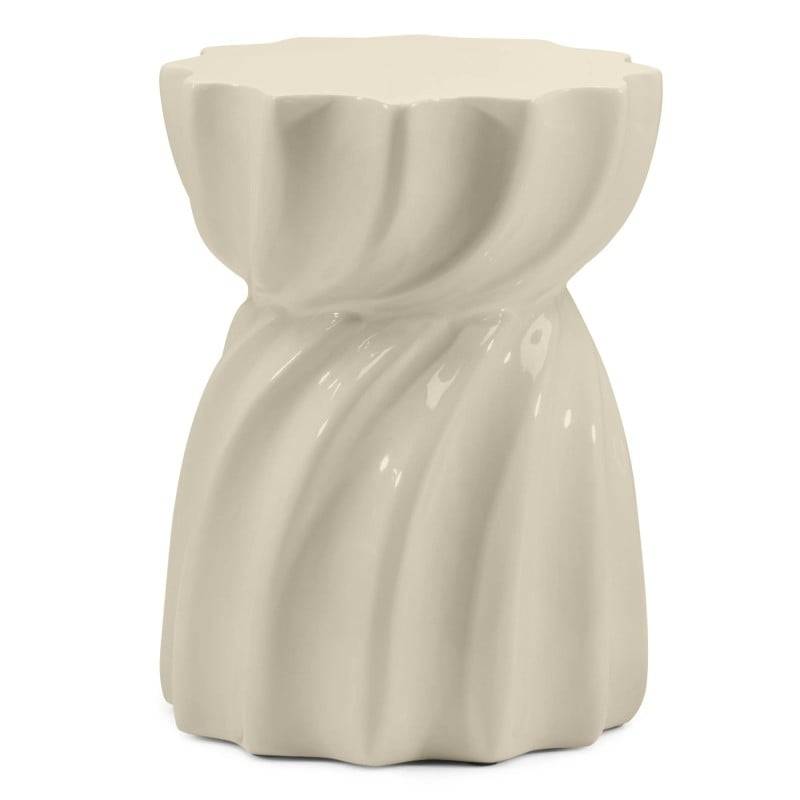 Tavolino laterale LOOMB 35 cm, beige lucido