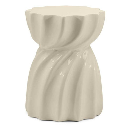 Tavolino laterale LOOMB 35 cm, beige lucido