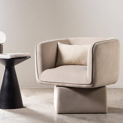 Sedia girevole MAREL beige chiaro velluto