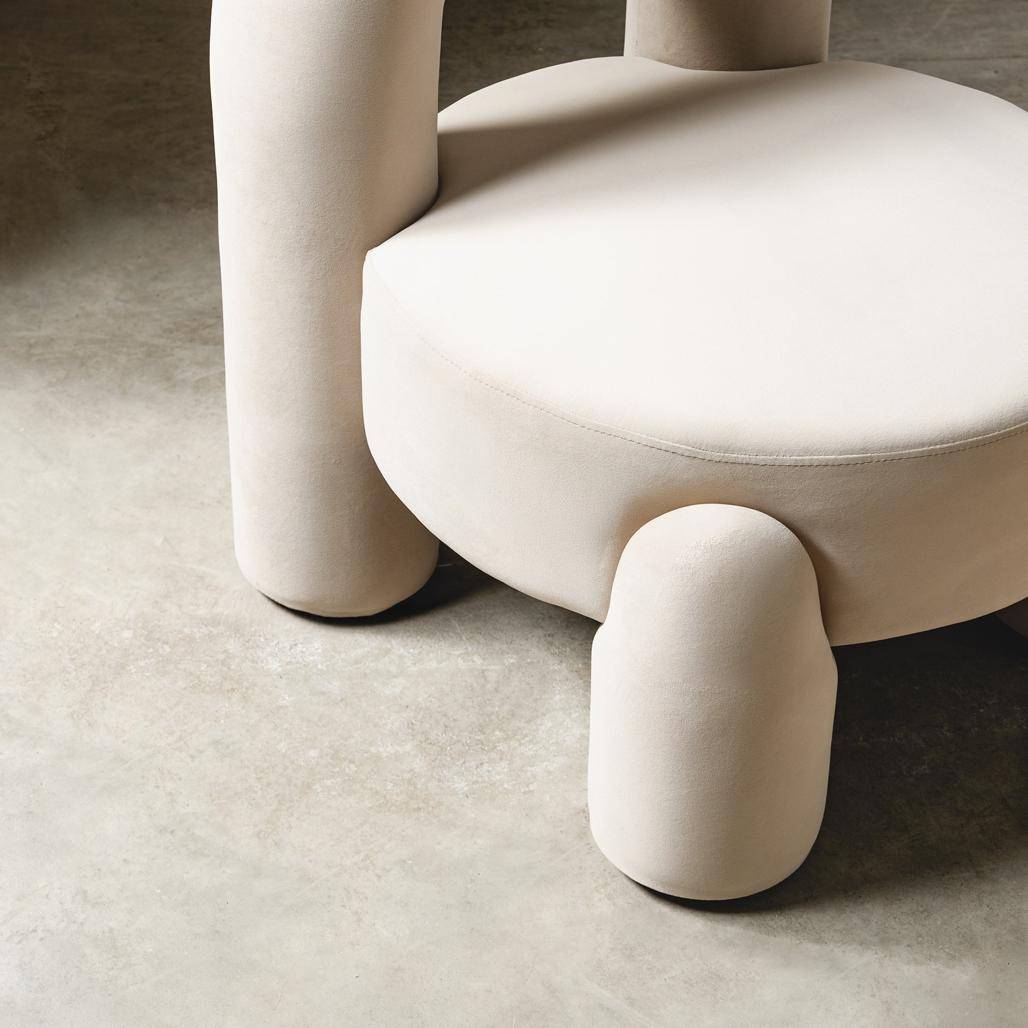 Loungesessel LUCCA hellbeige Samt