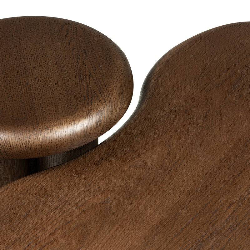 Set di tavolini WALNUT rovere scuro forme arrotondate