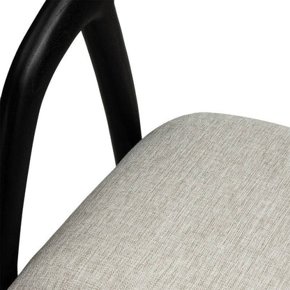 Sedia ONDE, nero/beige chiaro, teak