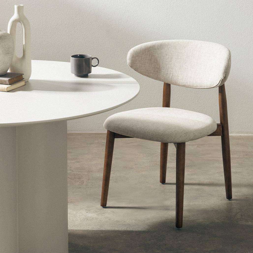 Sedia da Pranzo MIRALI Beige e Marrone