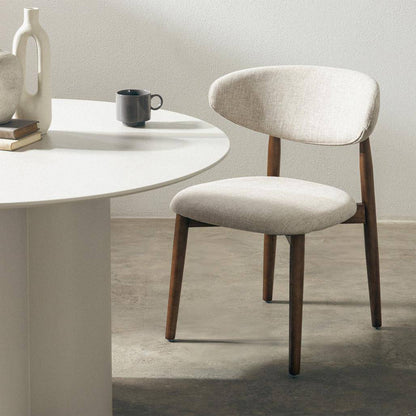 Sedia da Pranzo MIRALI Beige e Marrone