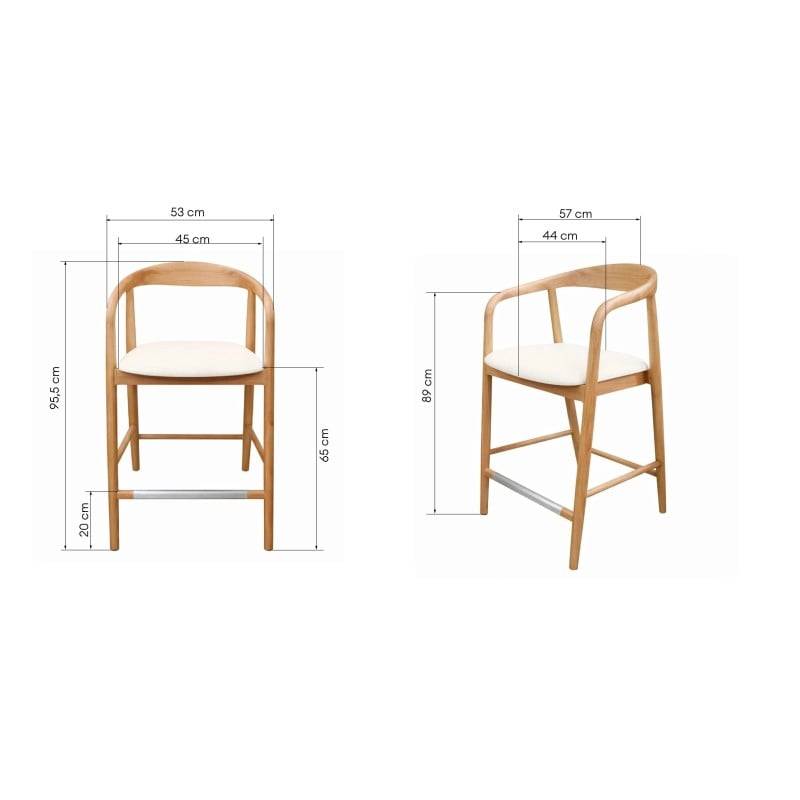 Sgabello UDVIKA 2.0, legno naturale/panna