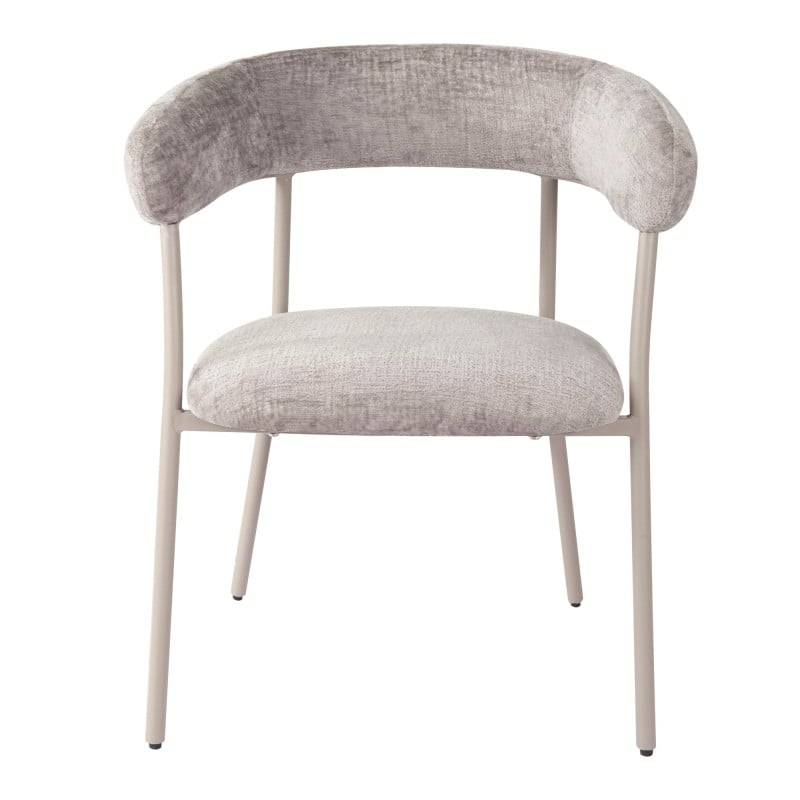 Sedia MALUA rivestita grigio scuro con gambe color crema