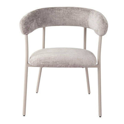 Sedia MALUA rivestita grigio scuro con gambe color crema