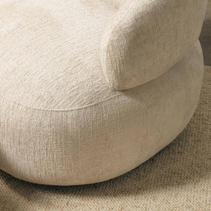 Drehbarer Sessel ORIEL, hellbeige, abgerundete Formen