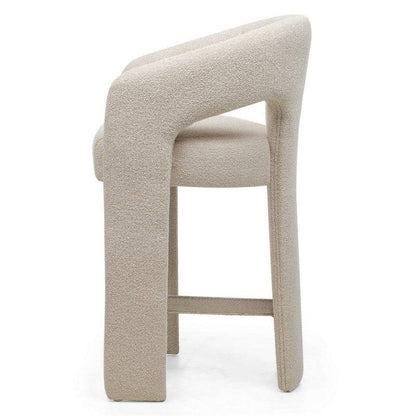 JOEL Sgabello rivestito beige