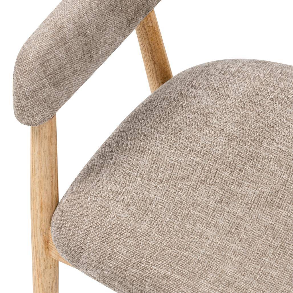 Polsterstuhl LARIS, Dunkelbeige/Eiche