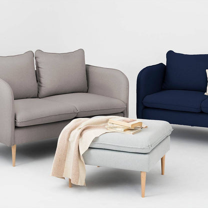 POSH WOOD 2-seater Sofa - Steel, natural wood