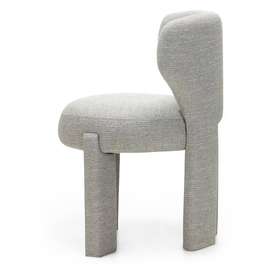 Sedia imbottita MALI beige-grigio, forme arrotondate