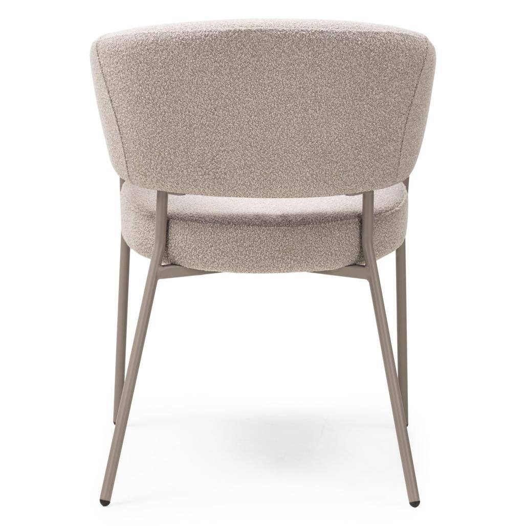 Sedia rivestita MALUA beige bouclé