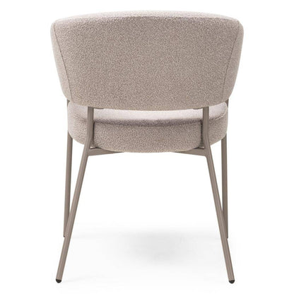 Sedia rivestita MALUA beige bouclé