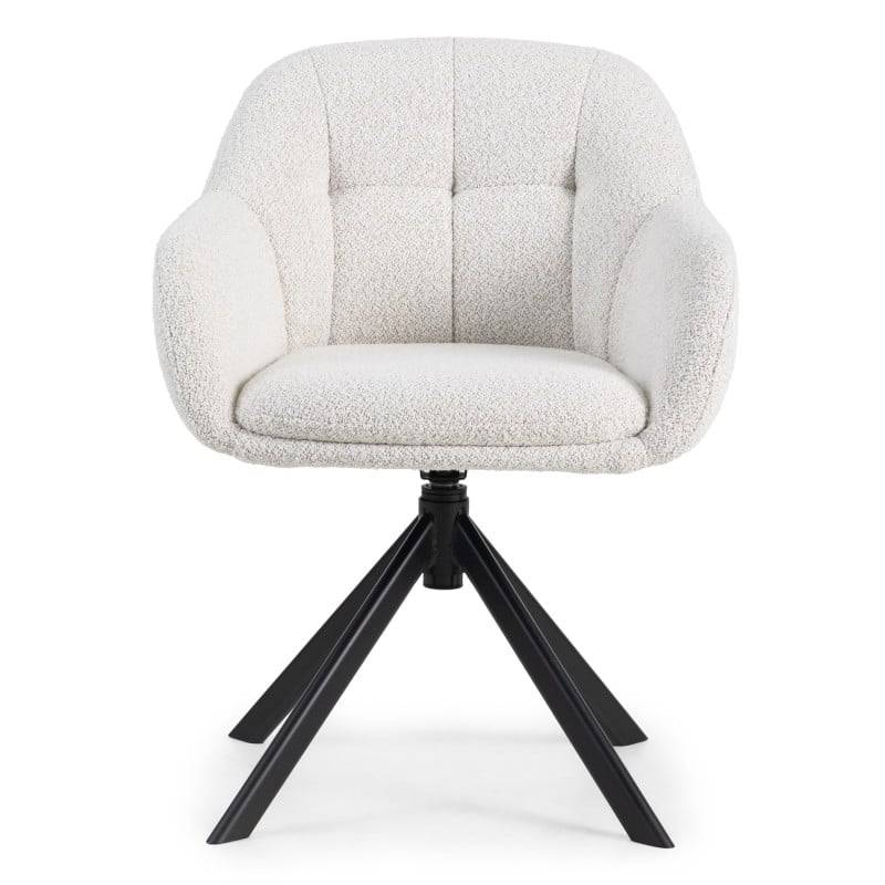 Poltrona ANTOS girevole, beige crema e gambe nere