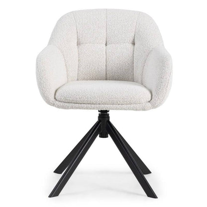 Poltrona ANTOS girevole, beige crema e gambe nere