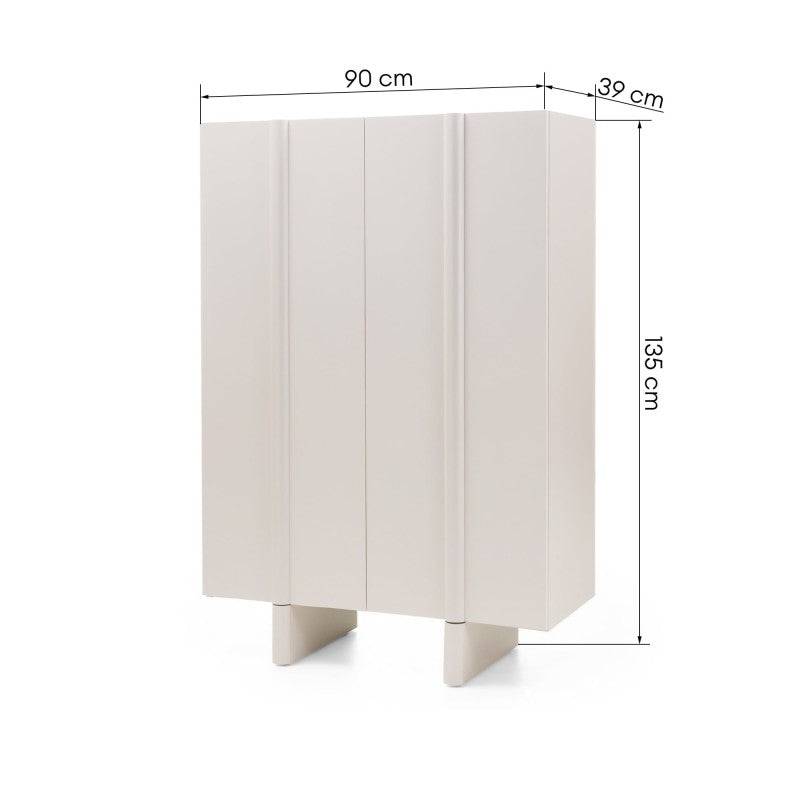 Cassettiera OSSM 2 porte cashmere, fronti arrotondati