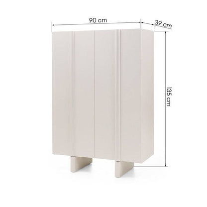 Cassettiera OSSM 2 porte cashmere, fronti arrotondati