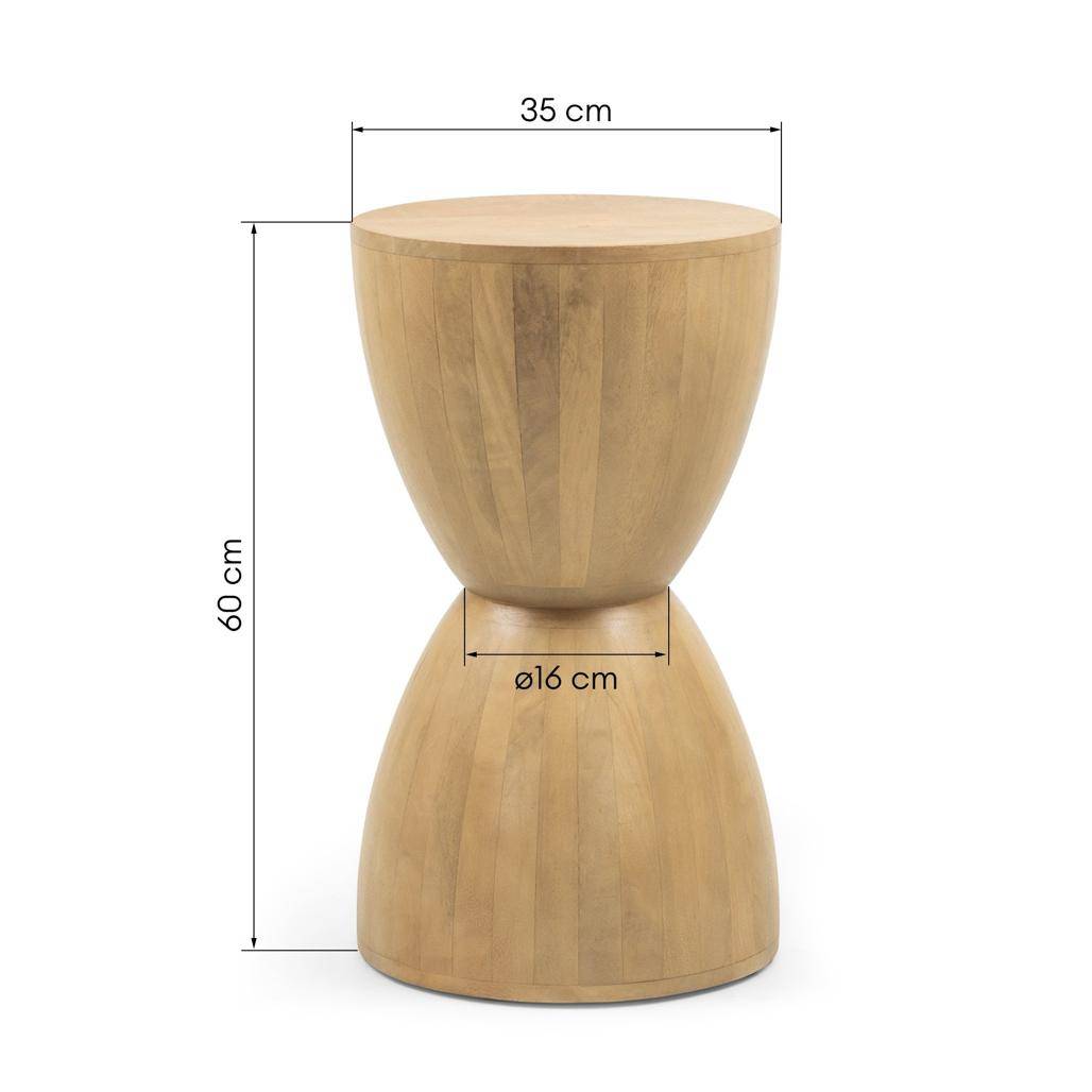 Tavolino Laterale HORSA 35 cm, Legno di Mango