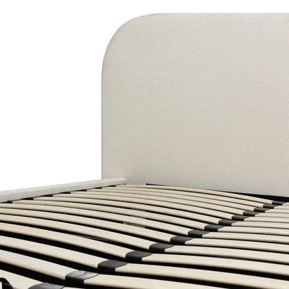 Letto imbottito LUMIN 160x200 cm, beige chiaro