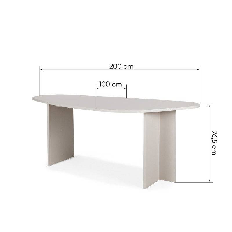 Tavolo ZEV 200 cm piano irregolare, cashmere