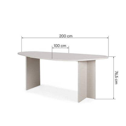 Tavolo ZEV 200 cm piano irregolare, cashmere