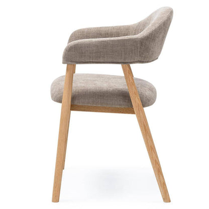 Polsterstuhl LARIS, Dunkelbeige/Eiche