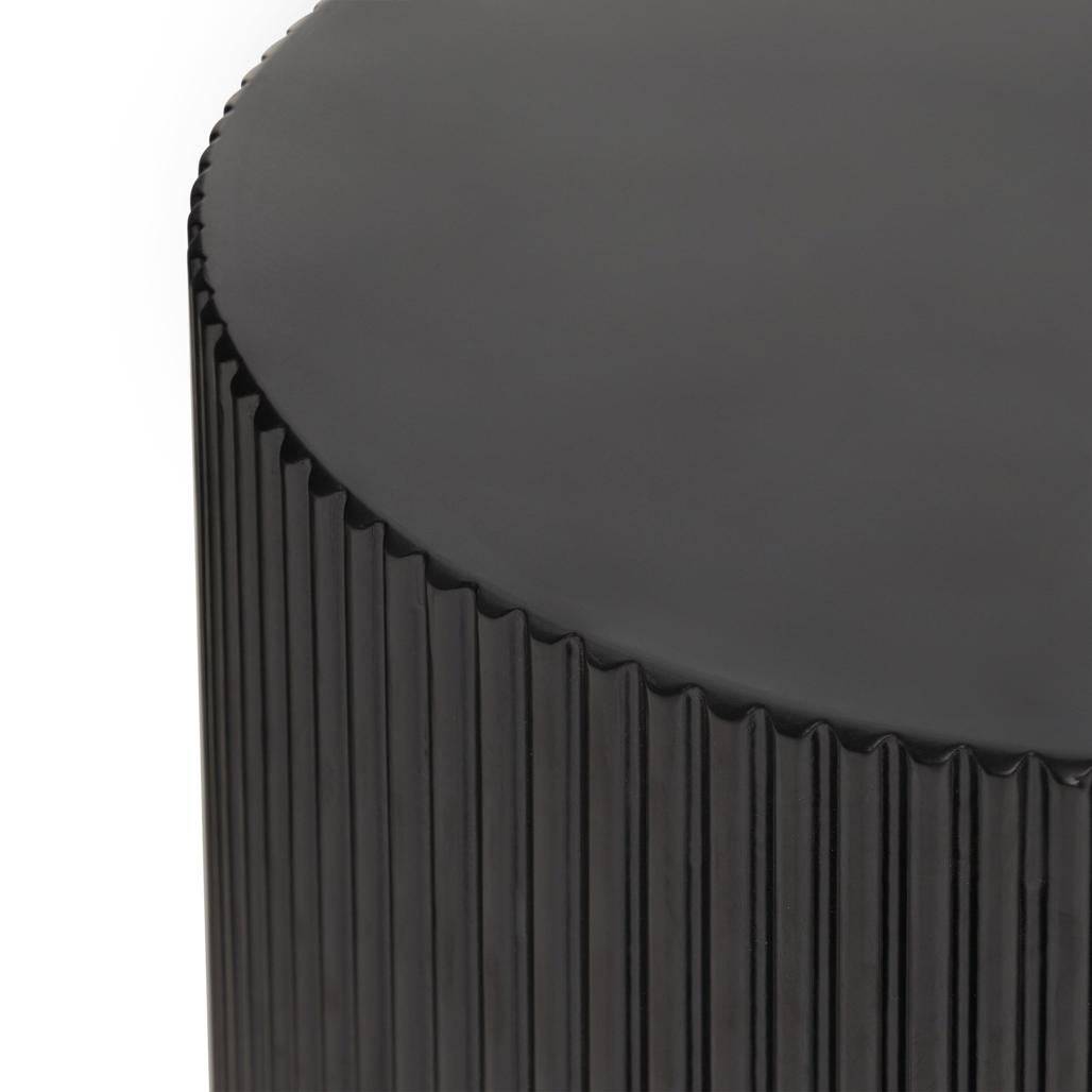 Tavolino laterale RYU 35 cm, nero, rigato