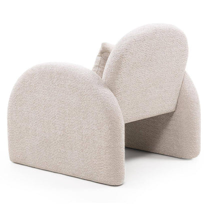 Poltrona Relax JADA, Beige Chiaro, Forma Arrotondata