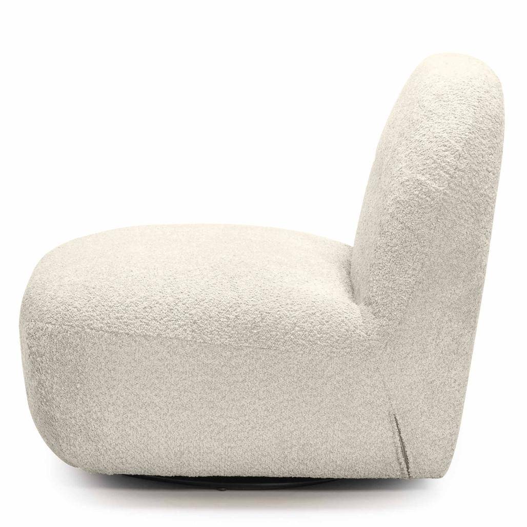 Poltrona lounge BOCHIC con base girevole, crema