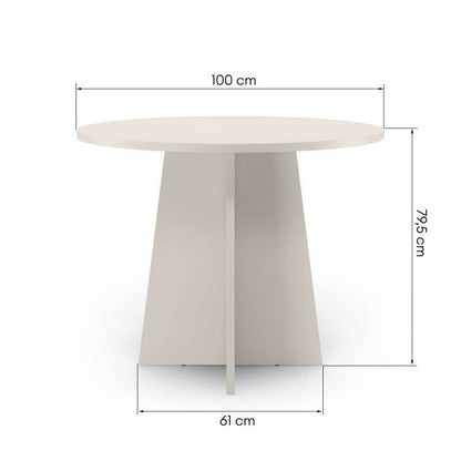 Tavolo da pranzo rotondo ERLO 100 cm, cashmere