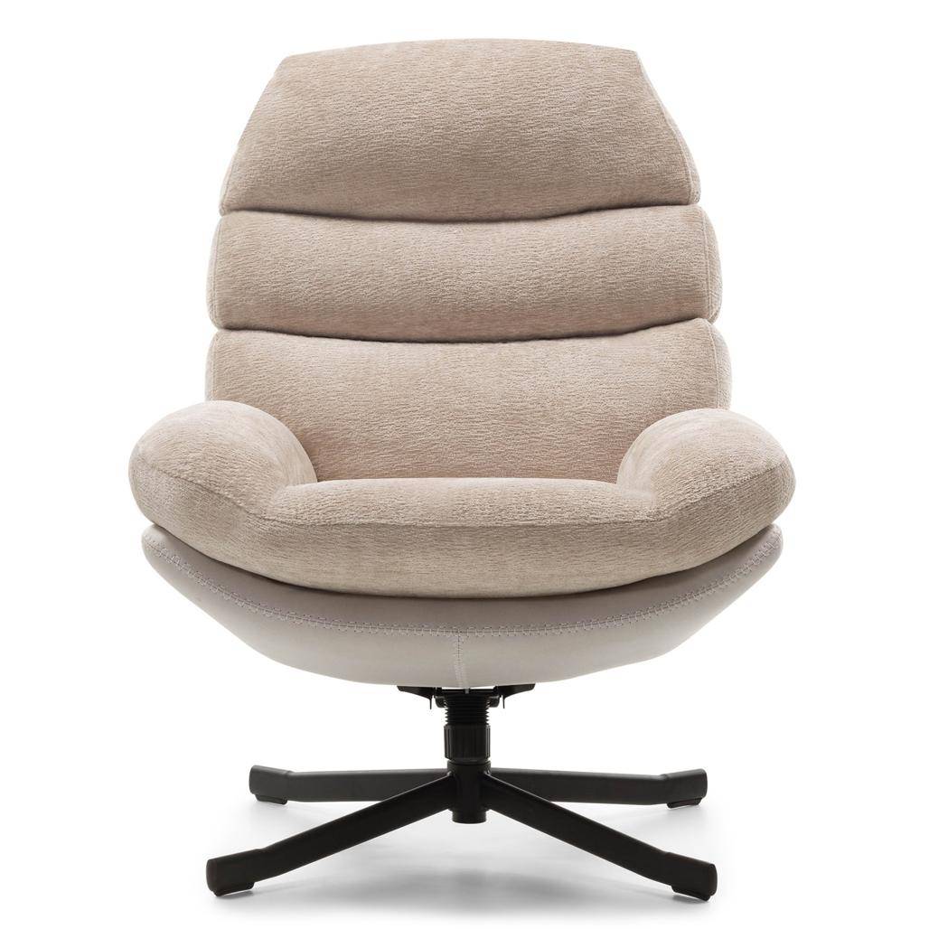 Poltrona Girevole UNO, beige con poggiapiedi