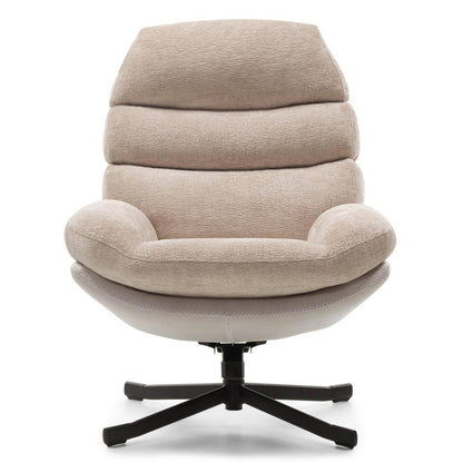 Poltrona Girevole UNO, beige con poggiapiedi