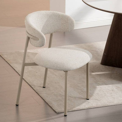 Sedia da pranzo rivestita, beige