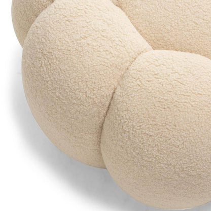 Pouf PERLE, beige, bouclé