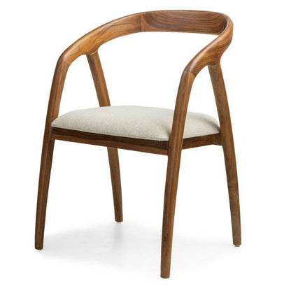 Sedia ONDE, legno naturale/crema, teak