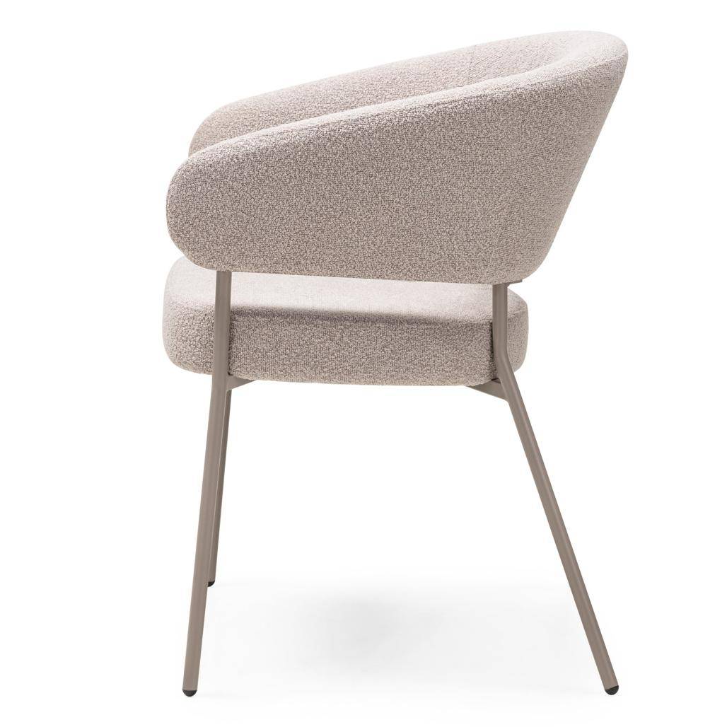 Sedia rivestita MALUA beige bouclé