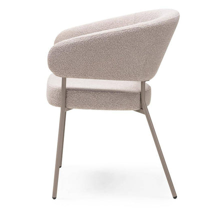 Sedia rivestita MALUA beige bouclé