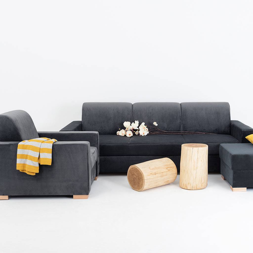 Divano letto STABLE 3 posti - grigio lilla, naturale