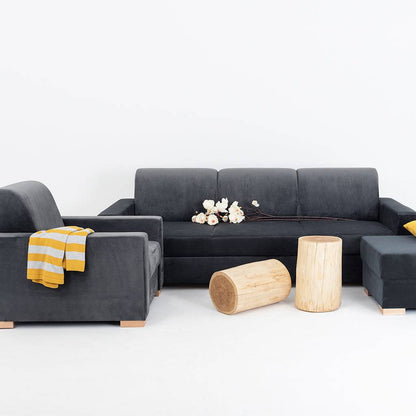 Divano letto STABLE 3 posti - grigio lilla, naturale