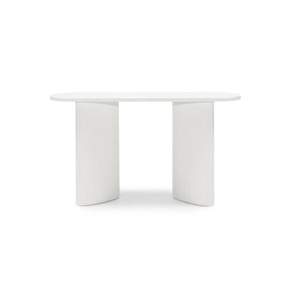 Scrivania/consolle ALREQUIN 140 cm, bianco, gambe lamellari