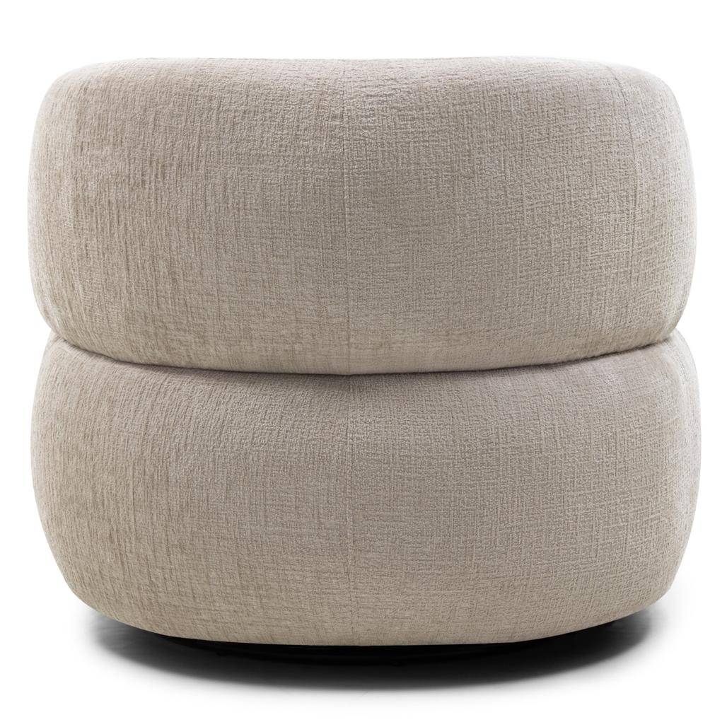 Drehbarer Sessel ORIEL, hellbeige, abgerundete Formen