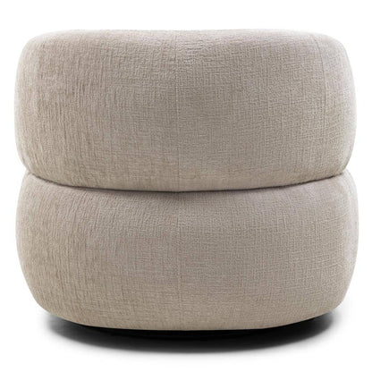 Drehbarer Sessel ORIEL, hellbeige, abgerundete Formen